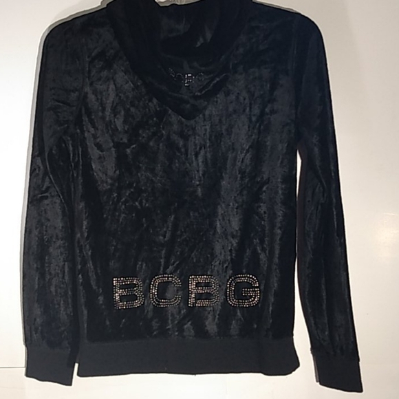 BCBG MAXAZRIA BLACK RHINESTONE HOODIE SIZE SMALL - Picture 6 of 9